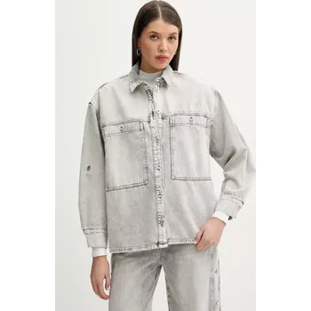 Dámská košile Džínová košile IRO dámská, šedá barva, relaxed, s klasickým límcem, WP18ALYSSON 09J, vel. 36