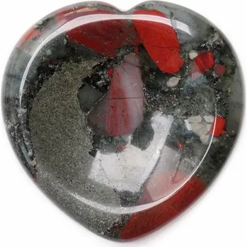 Masážní kámen Heliotrop masážní hmatka srdce cca 4 cm