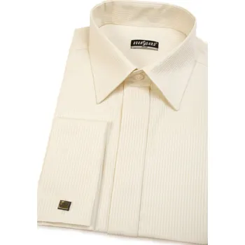 Pánská košile Avantgard Pánská košile SLIM s krytou légou a dvojitými manžetami na manžetové knoflíčky, 514-1103, Smetanová Velikost: 41/194