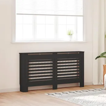 Hlavice pro radiátor Nábytek XL Kryt na radiátor černý 152 x 19 x 81,5 cm MDF 288186