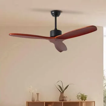 Stropní ventilátor ZEVENTI - Stropní ventilátor CUENCA Wi-Fi Tuya černá/dub + DO