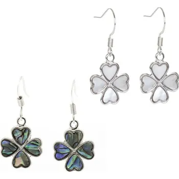 Náušnice Prosperk Náušnice z Paua mušle čtyřlístky Barva: Bílá