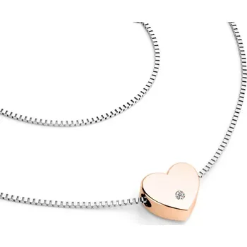 Náhrdelník Dámský náhrdelník bílé zlato 585/1000 přírodní diamant 0.012 ct G/SI srdce 10979-NH01-BCV-DIA délka 42 cm