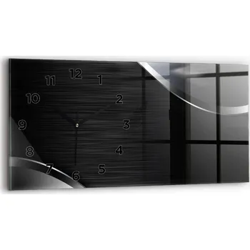 Hodiny Ozdobné nástěnné hodiny s krásnou grafikou, 60x30 cm, Černo-stříbrné linie