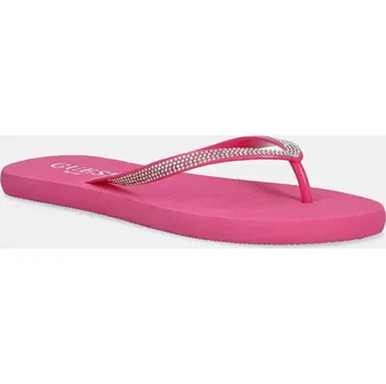 Dámské žabky Žabky Guess FLIP FLOP RHINESTONE dámské, růžová barva, na plochém podpatku, E5GZ05 BB00F E5GZ05.BB00F.F45D 42X, EUR 37/38