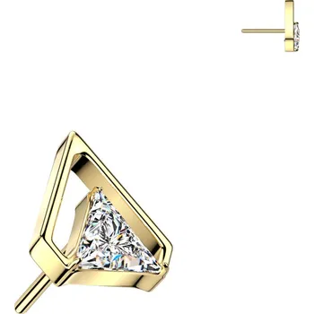 Piercing Atreya Bezzávitová koncovka z titanu Zircon triangle Barva: Zlatá