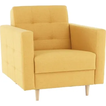 Křeslo Celočalouněné křeslo, hořčicová látka, AMEDIA