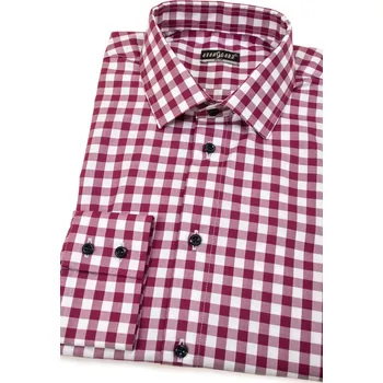 Pánská košile Avantgard Pánská košile SLIM, 109-8931, Vínová kostka Velikost: 41/182