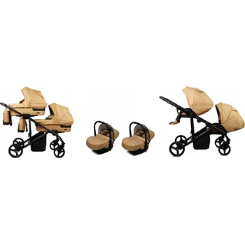 Kočárek Kočárek pro dvojčata 3v1 BabyLux TRAILUX DUO ALU - sportovní kočárek, hluboká korba