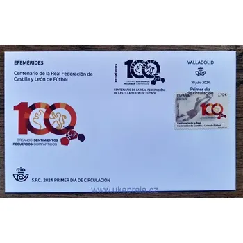 Sběratelství ŠPANĚLSKO FDC fotbal, 100 let královské fot. federace, R. 2024