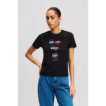 Bavlněné tričko Karl Lagerfeld IKON černá barva, A2W17112 99X, vel. XS