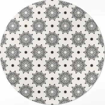 Koberec Kulatý Koberec z PVC do domu Rozměr ⌀ 50 cm Malé mandaly orientální vzor boho