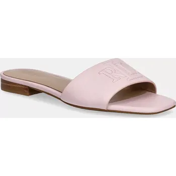 Dámské pantofle Kožené pantofle Lauren Ralph Lauren Everley Sld dámské, růžová barva, 802959143007 802959143007.650 03X, EUR 37