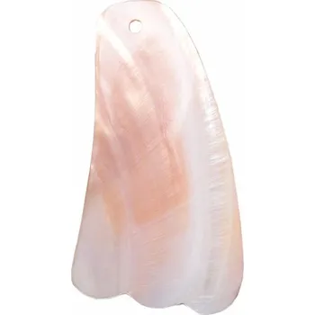 Masážní kámen Gua sha z mušloviny tvar ploutve délka cca 10 cm