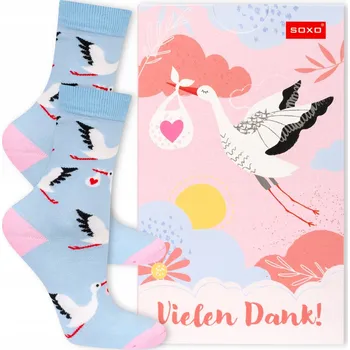 Vrták SOXO dámské ponožky v krabičce - čáp