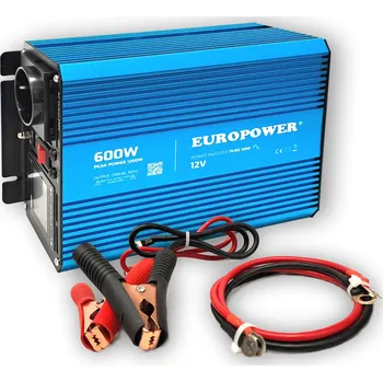 Měnič napětí MĚNIČ NAPĚTÍ EUROPOWER 12V DC / 230V AC 600W / 1200W ČISTÁ SINUSOVKA
