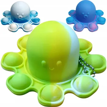PUSH BUBBLE POP it přívěsek na klíče CHOBOTNICE antistresová chobotnička bublinky