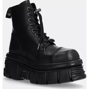 Pánská zimní obuv Kožené workery New Rock Nomada Negro + Tower Negro Lateral E-14 dámské, černá barva, na podpatku, M-NEWMILI083-S21 M.NEWMILI083.S21 99X, EUR 39