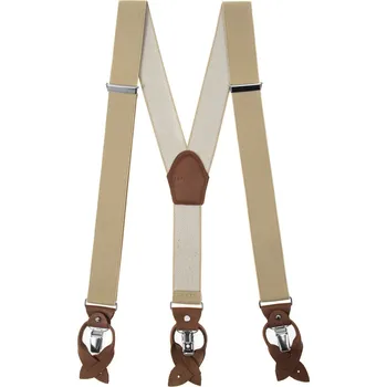 Kšandy Avantgard Šle ve tvaru Y s variabilním zapínáním na klipy nebo kožená poutka, 864-1563, Béžová, tmavě hnědá kůže