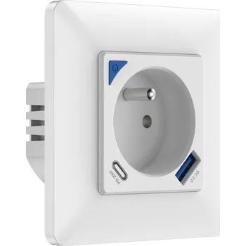 vypínač a zásuvka IMMAX NEO SMART chytrá vnitřní zásuvka s kolíkem (typ E)/ 16A/ 1x USB/ 1x USB-C/ PD 20W/ Zigbee/ LIDL/ TUYA