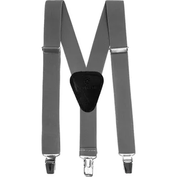 Kšandy Avantgard Chlapecké šle Y s koženým středem a zapínáním na klipy - 25 mm, 862-902023, Grafitová, černá kůže Velikost: výška postavy 70 - 90 cm