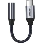 Adaptér pro sluchátka Ugreen z 3,5 mm mini jack na USB typu C 10 cm šedý