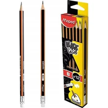 Grafitová tužka Kreslicí TUŽKY B Měkké SADA 12 Kusů Maped TUŽKY Trojhranné ŠKOLNÍ