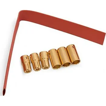 RC náhradní díl E-flite konektor zlacený 6.5mm se smršť. bužírkou (3 páry)