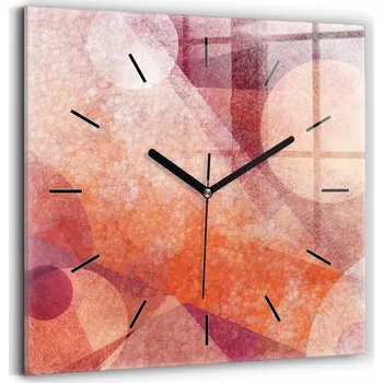 Hodiny Skleněné nástěnné hodiny do kanceláře s grafikou Geometrická abstrakce 30x30 cm