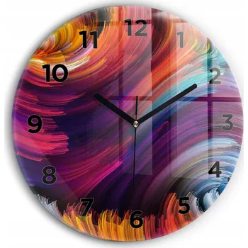 Hodiny Čtvercové Skleněné Nástěnné Hodiny do Kanceláře s Abstraktním Vzorem výprodej fi30 cm