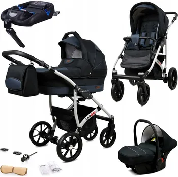 Kočárek Dětský kočárek 4v1 BabyLux Largo: sportovní kočárek, hluboká korba, autosedačka, základna ISOFIX