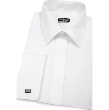 Pánská košile Avantgard Pánská košile SLIM s krytou légou a dvojitými manžetami na manžetové knoflíčky, 160-1, Bílá Velikost: 39/170