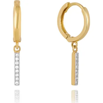 Módní doplněk MINET Zlaté náušnice s bílými zirkony Au 585/1000 1,40g