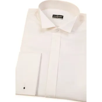 Pánská košile Avantgard Pánská košile FRAKOVKA SLIM s dvojitými manžetami na manžetové knoflíčky, 155-206, Smetanová Velikost: 40/182