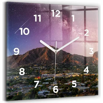 Hodiny Skleněné Hodiny s s potiskem Velké Nástěnné s Grafikou Tichá Horská Krajina