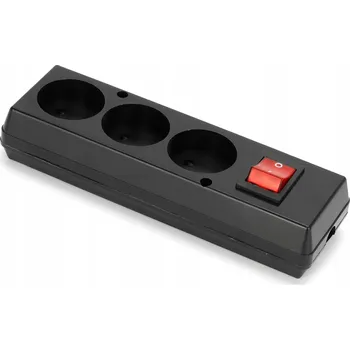 Elektrická zásuvka Zásuvka, Prodlužovací kabel rozbočka Montis černý