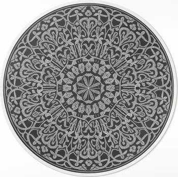 Koberec Kulatý Koberec Vinyl PVC průměr 50 cm Orientální mandala geometrický arabeskový vzor
