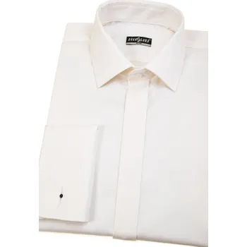 Pánská košile Avantgard Pánská košile SLIM s krytou légou a dvojitými manžetami na manžetové knoflíčky, 133-225, Smetanová/ivory Velikost: 36/170