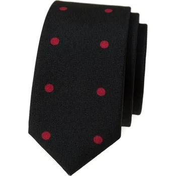 Kravata Avantgard Kravata SLIM LUX, 571-05005, Černá s červeným puntíkem
