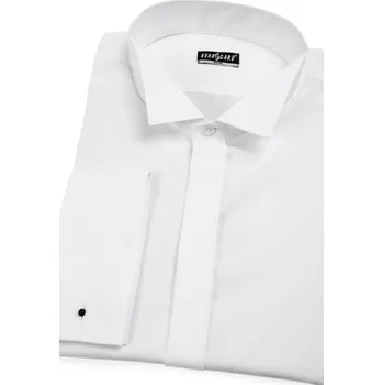 Pánská košile Avantgard Pánská košile FRAKOVKA SLIM s dvojitými manžetami na manžetové knoflíčky, 155-1, Bílá Velikost: 36/182