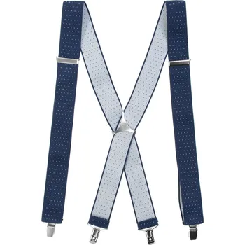 Kšandy Avantgard Šle X s kovovým středem a zapínáním na klipy - 35 mm, 871-3102, Modrá s bílým puntíkem, kovový střed