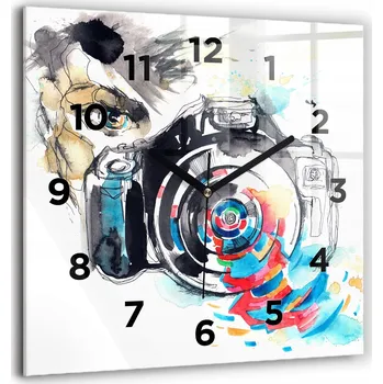 Hodiny Velké Skleněné Nástěnné Hodiny Tichý chod Kuchyně Žena fotografie