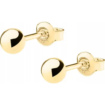 Náušnice Stříbrné náušnice kuličky 4mm pozlacené kuličky