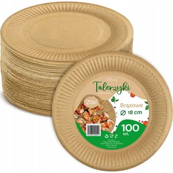 Jednorázové nádobí Papírový talíř Allbag béžový 18 cm 100 ks