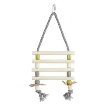 Hračka pro ptáka Žebřík pro ptáky provazový dřevěné příčky 31cm Zolux