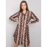 Hnědé dámské vzorované šaty TO-SK-1103-9.10P-brown Velikost: S