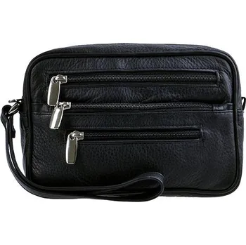 Outdoorové zavazadlo New bags Leather Jednokapsová taška na doklady, černá