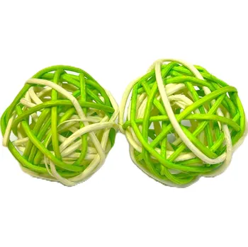 RATAN BALL 4CM zelená + bílá
