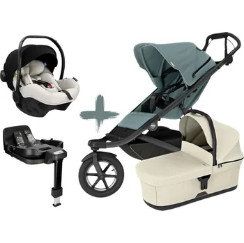 Kočárek Akční MAXI set Thule Urban Glide 3 s autosedačkou PIXEL PRO Barva korbičky:: Soft Beige, Barva autosedačky:: Beige, Barva kočárku:: Mid Blue Magnetic