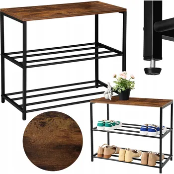 Botník BOTNÍK LAVICE S SEDÁKEM 3 ÚROVNĚ 62x52x30 cm DUB ANTIK